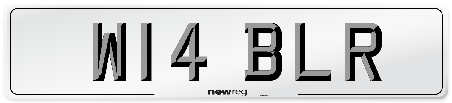 W14 BLR Number Plate from New Reg